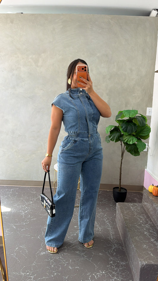Trendy Denim Jumpsuit