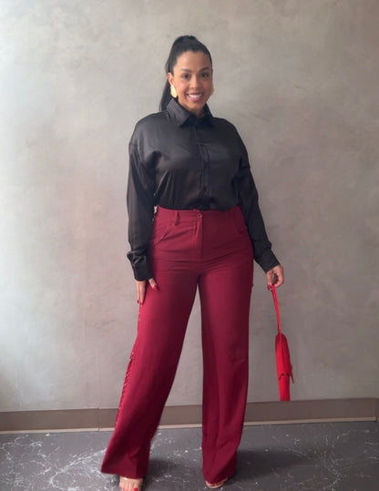 Lace detail trousers (2 colors)