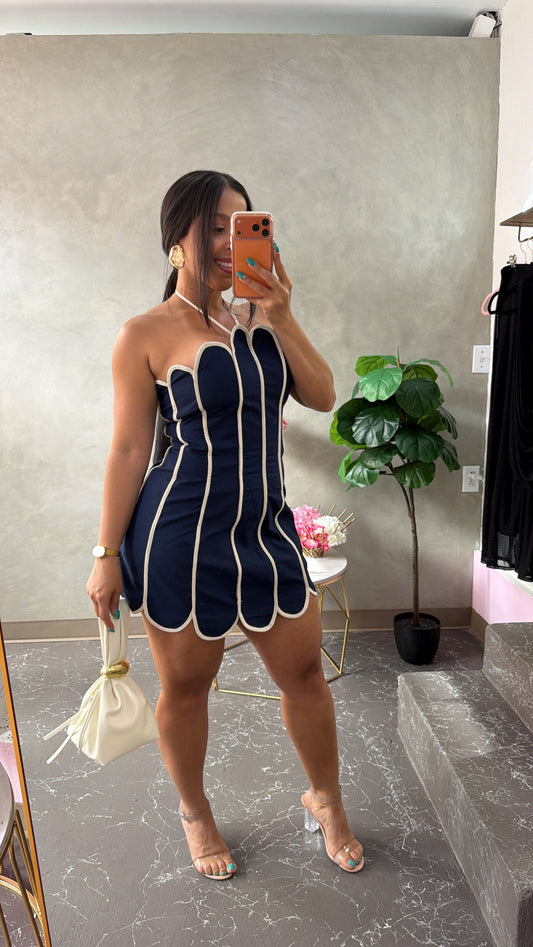 Scalop detail Dress