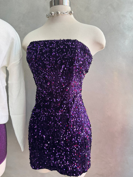 Purple Sequin Dress