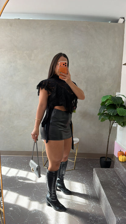 Leather Skort