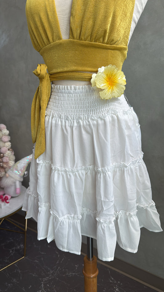 White tropical skirt