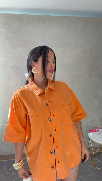 Orange Denim Blouse/Jacket