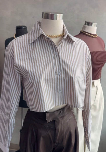 Cream Stripe Blouse