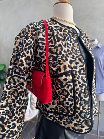 Leopard puff jacket