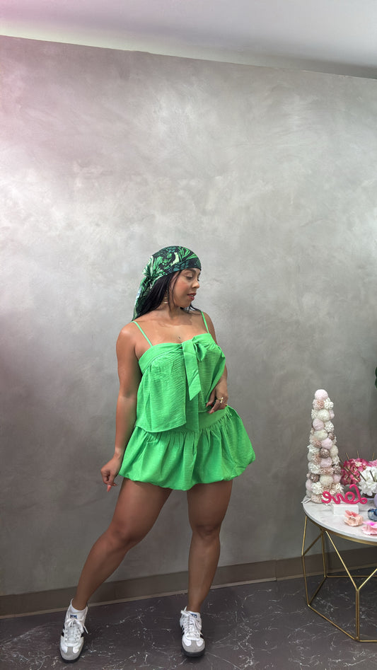 Green Skirt Set