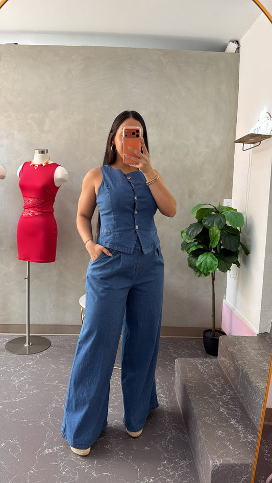 Vest Denim Set