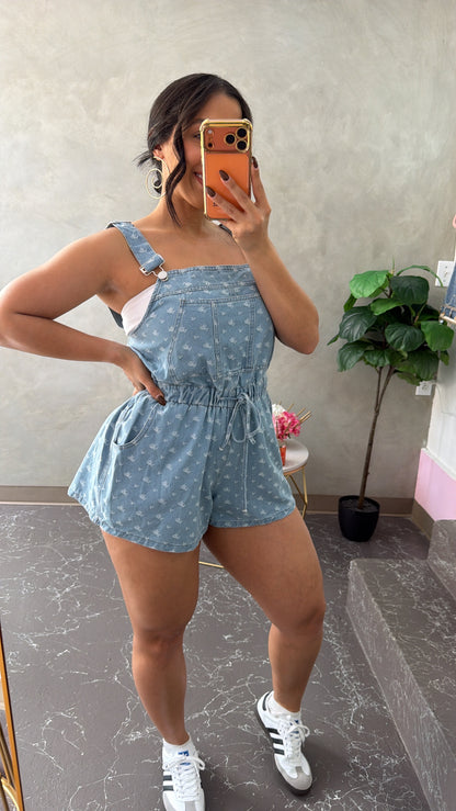 Denim Flare Romper