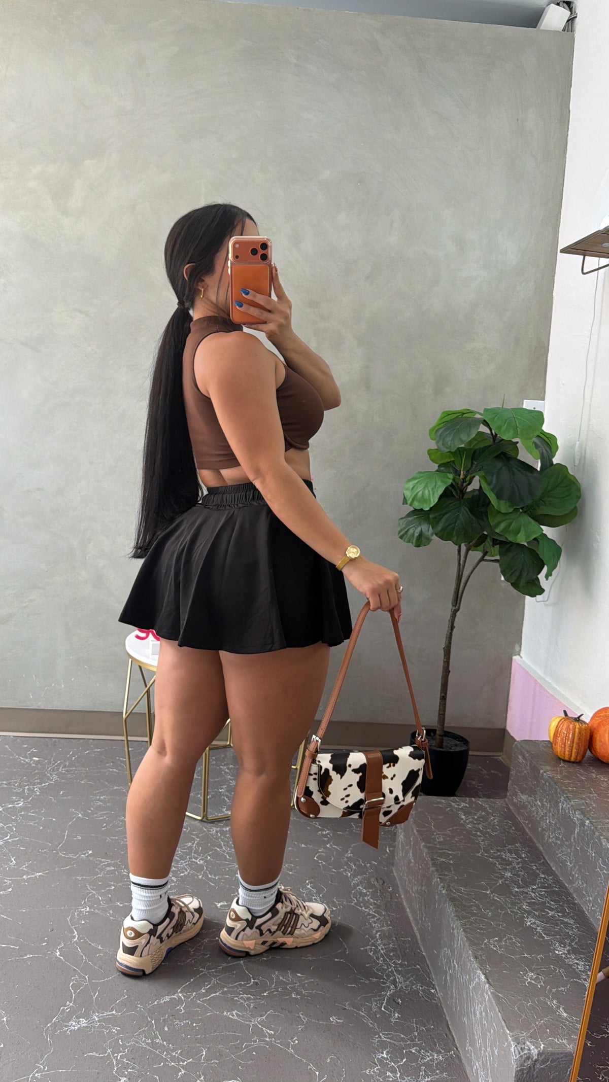 Black sporty skort (pant debajo)