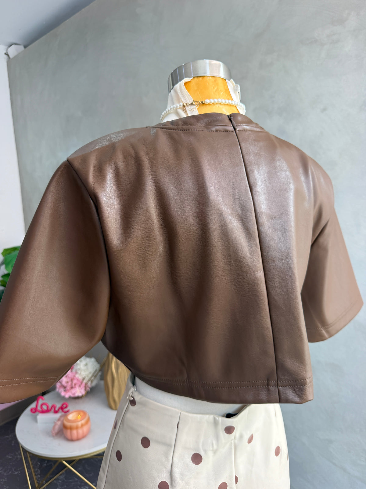 Chocolate leather Top